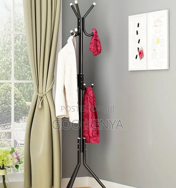 Home Hanger; Functional Wrought Iron Coat Rack – Single-Tier Hanger.