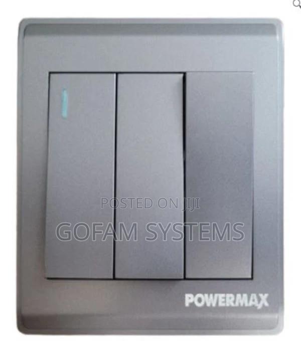 Stylish Powermax Grey 3 Gang 2 Way Switch - main view