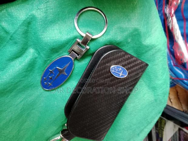 Subaru Leather Key Pouch With Branded Key Holder