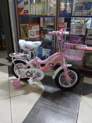 Kids 12-Inch Pink Bicycle With Training Wheels Front Basket - thumbnail 2