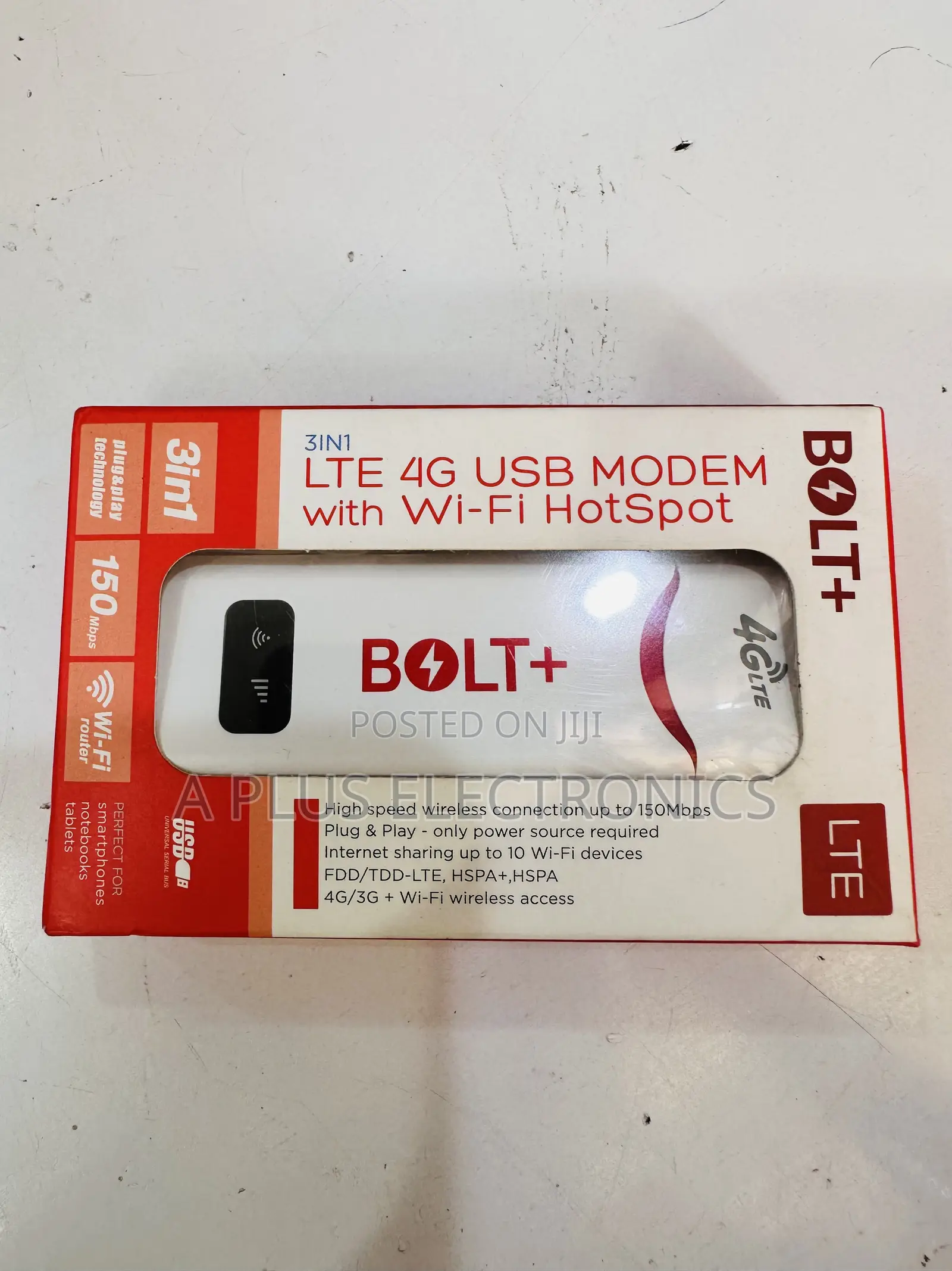 Bolt+ Lte 4g Usb Modem With Wi-Fi Hotspot.