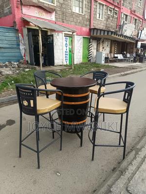 Set of Barrel Bar Table and 4 Chairs - main view