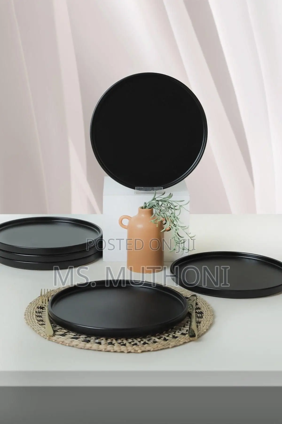 11 Inch 6pc Black Dinner Plate Set* *