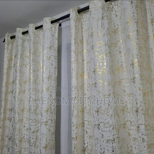 White Marble Ready Curtain Set