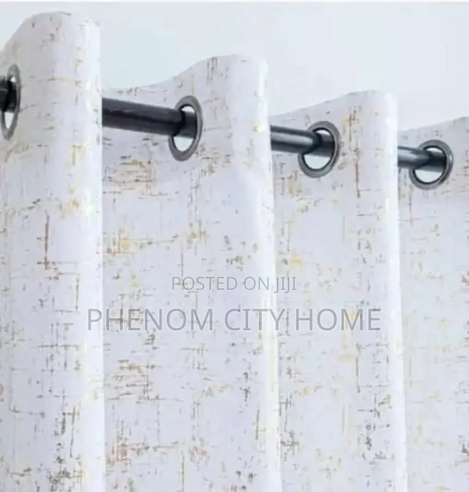 White Marble Ready Curtain Set