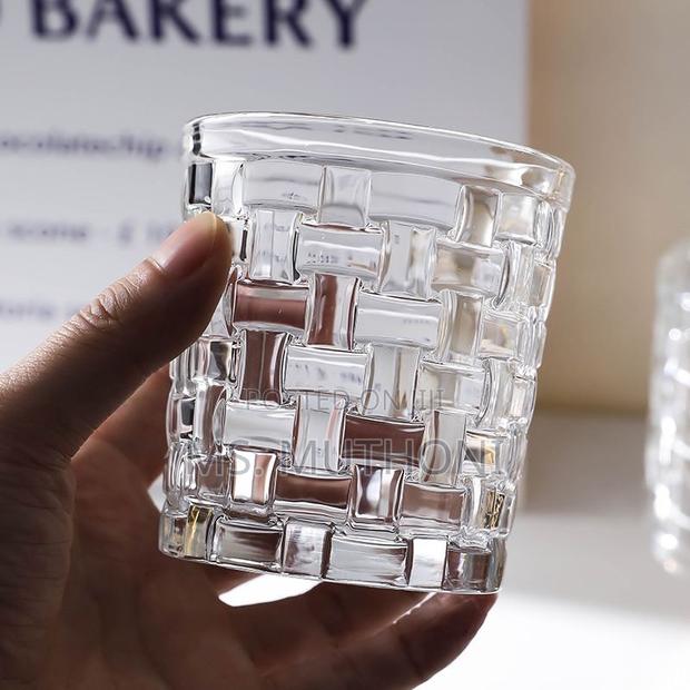 6pc Bamboo / Woven Pattern Whiskey Glass* - thumbnail 4