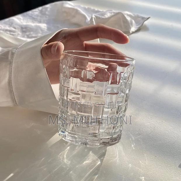 6pc Bamboo / Woven Pattern Whiskey Glass* - thumbnail 5