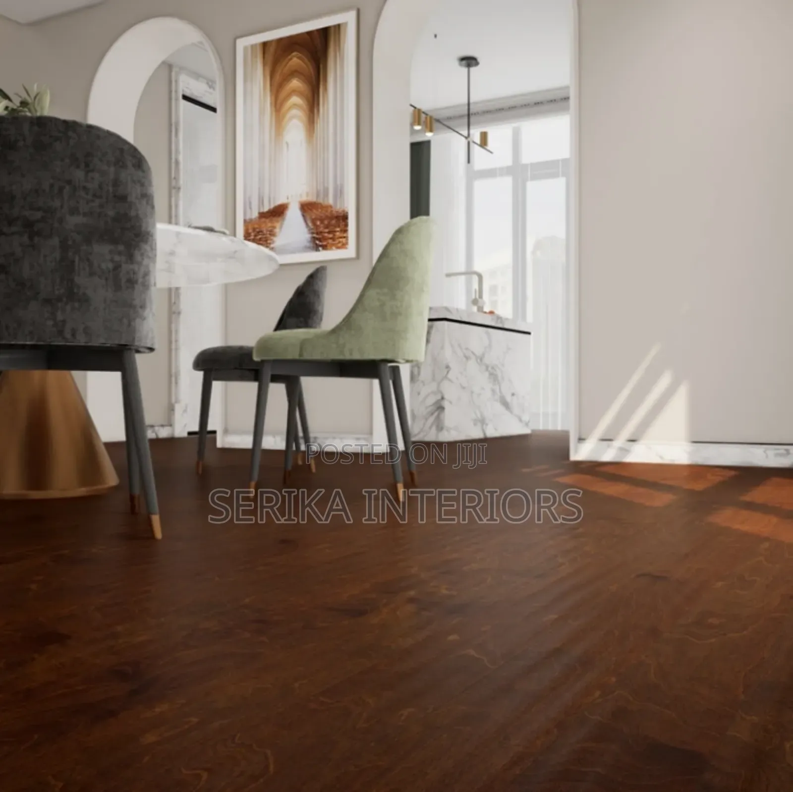 Vinyl Flooring PVC Mkeka Ya Mbao Environmental Friendly Approved