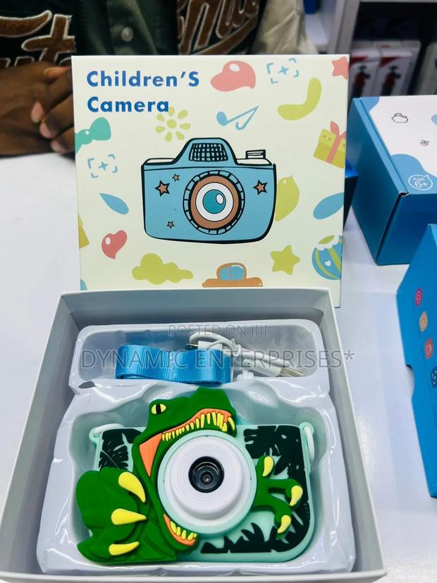 Children's Digital Camera With a Dinosaur-Themed Protective Case - main view