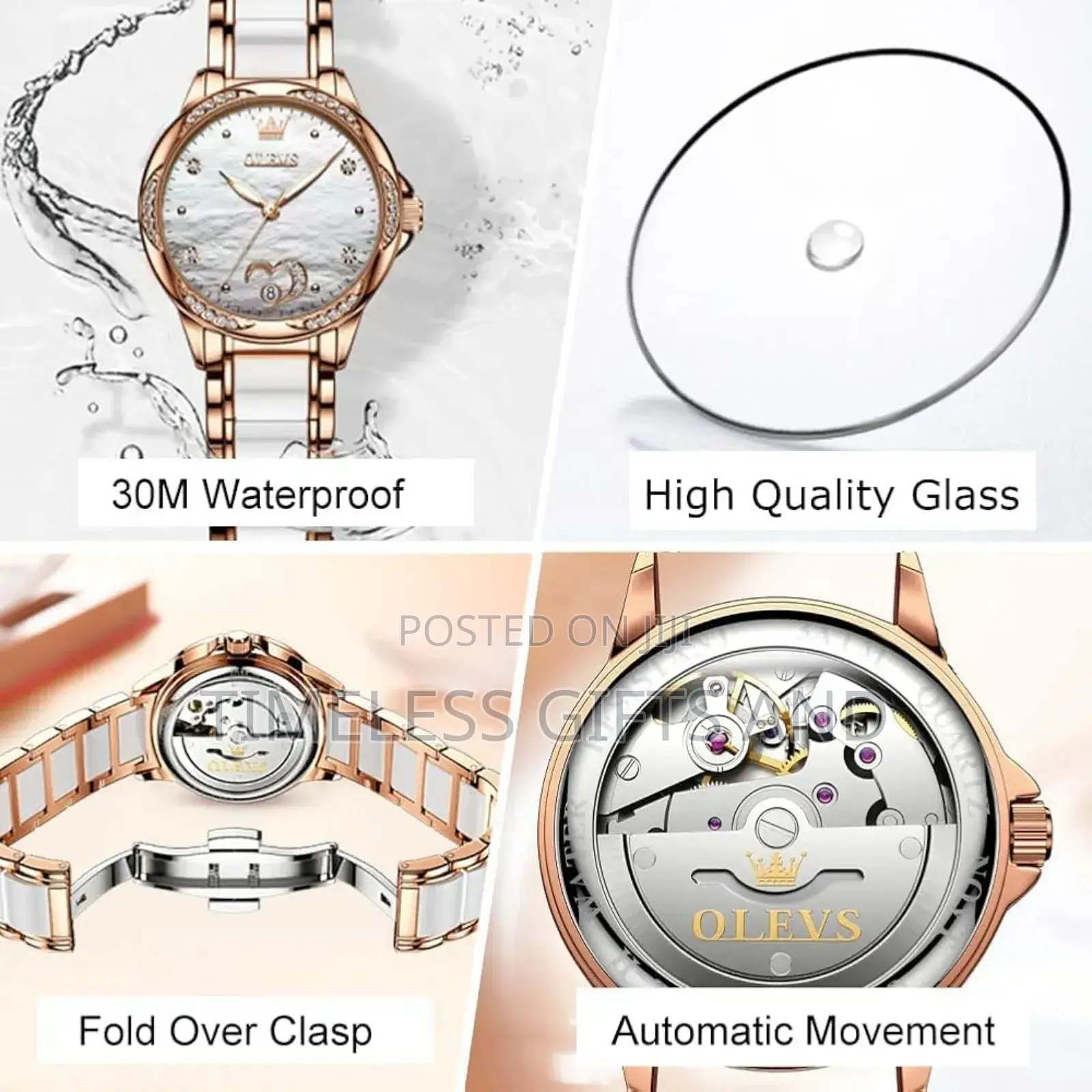 Olevs Diamond Self Winding Watch for Ladies