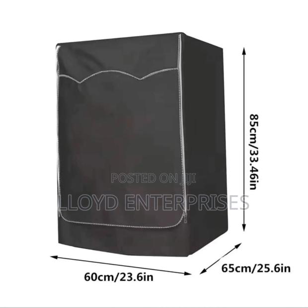 Black Front Load Washing Machine Cover - main view