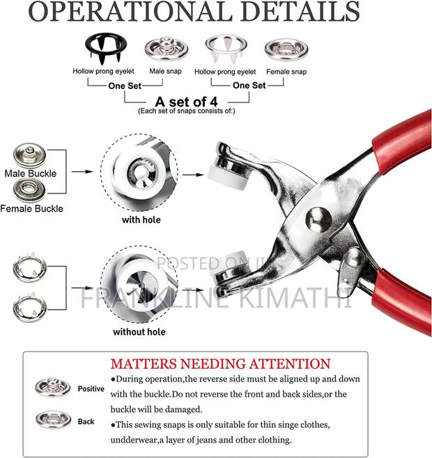 Metallic Snup Button Pliers + 100 Pieces Button Set - thumbnail 4