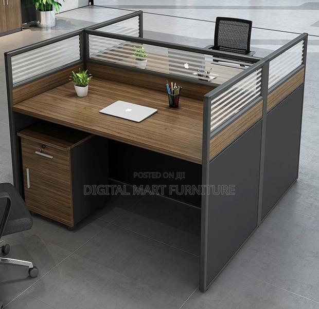 Brown Side by Side Workstation Desk