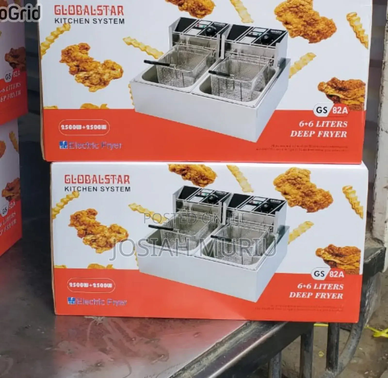 Globalstar Double Tank 6+6lt Stainless Steel Double Deep Fryer