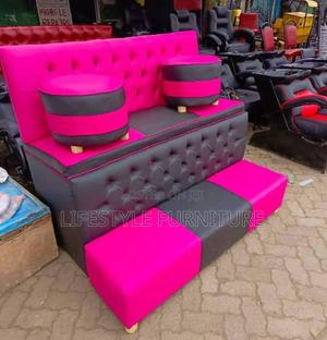 Pink Pedicure Bench And 2 Stools - thumbnail 2