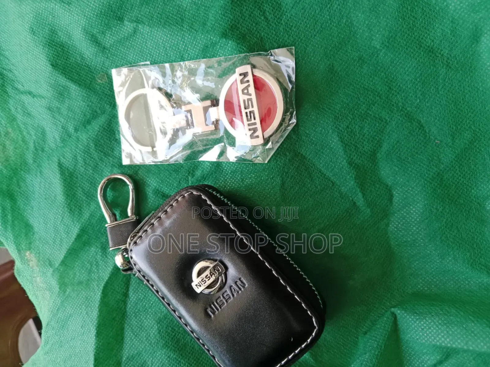 Leather Nissan Key Zip Pouch With Branded Key Holder