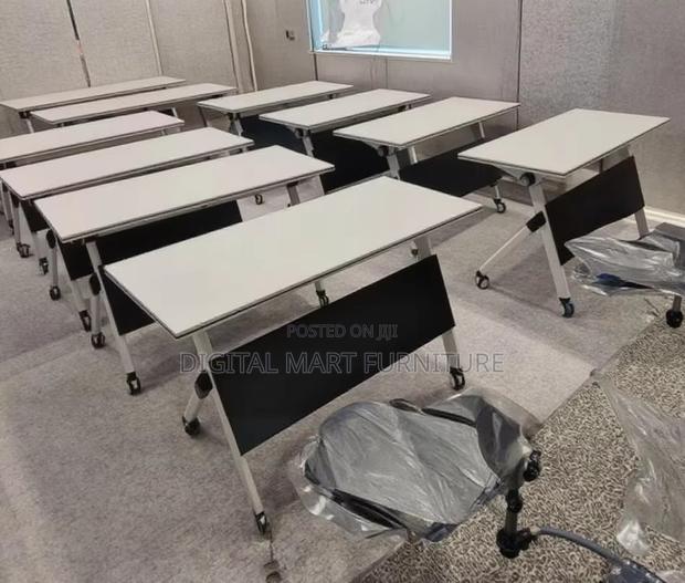 Modern White Folding Table With Legs - thumbnail 3