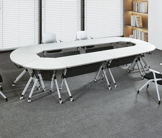 Modern White Folding Table With Legs - thumbnail 13