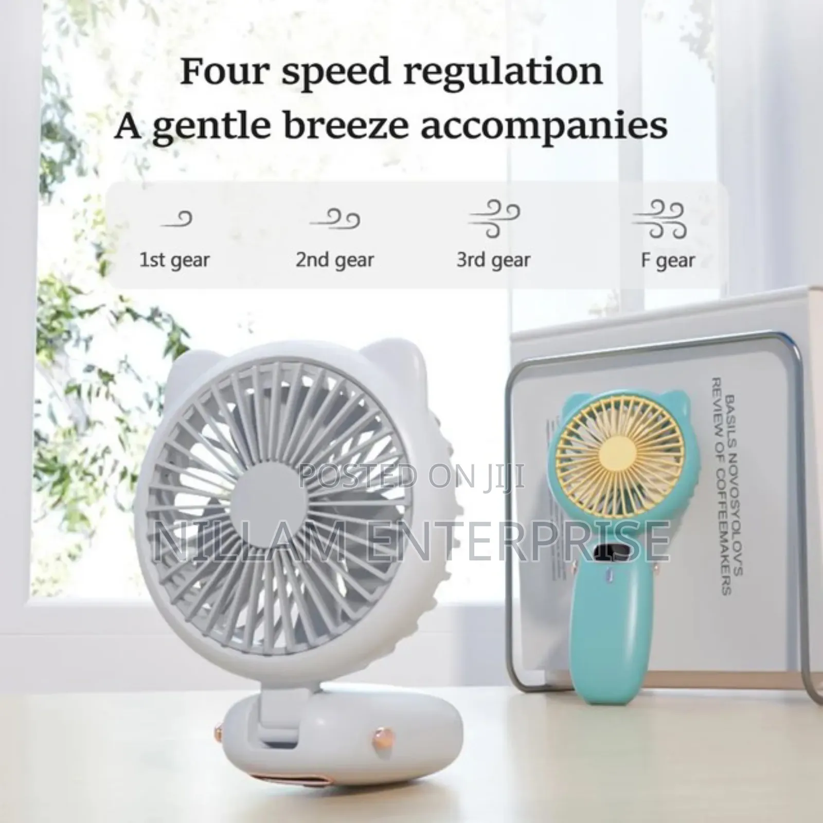 *Mini Folding Electric Fan With Strap