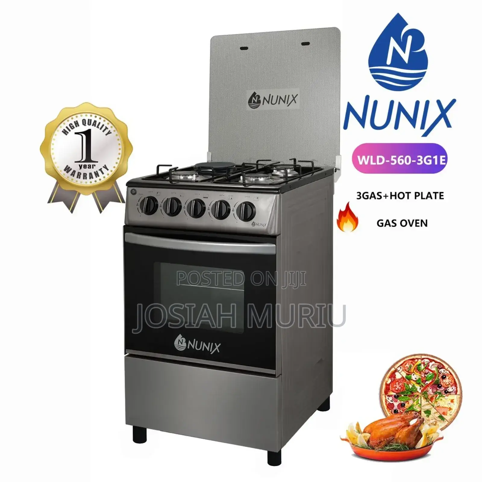 New Model 50*55 Nunix 3+1 Standing Cooker With Gas Oven