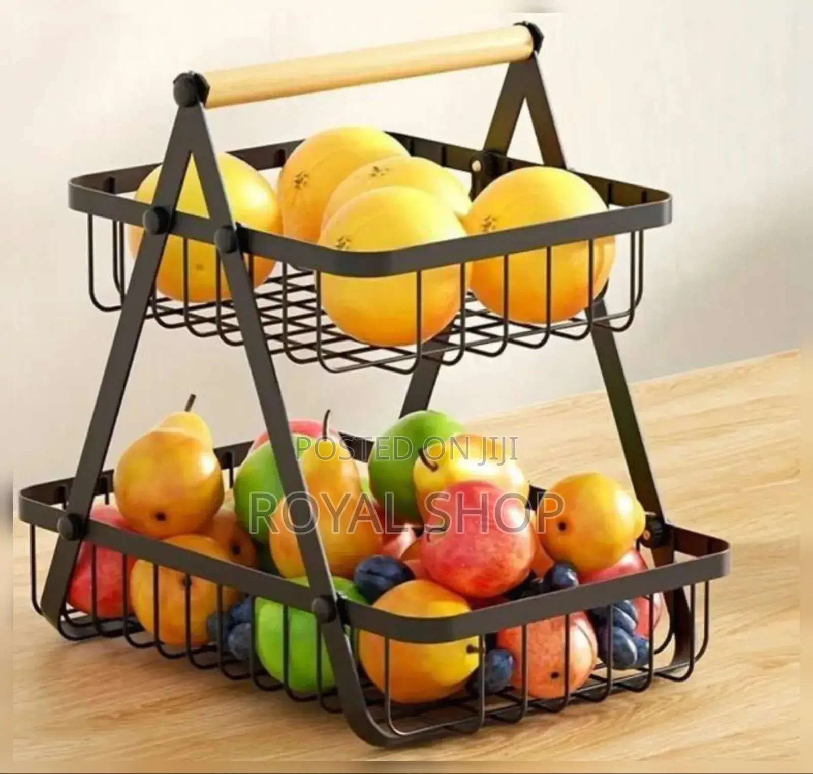 Metallic Fruit Basket 2 Tier