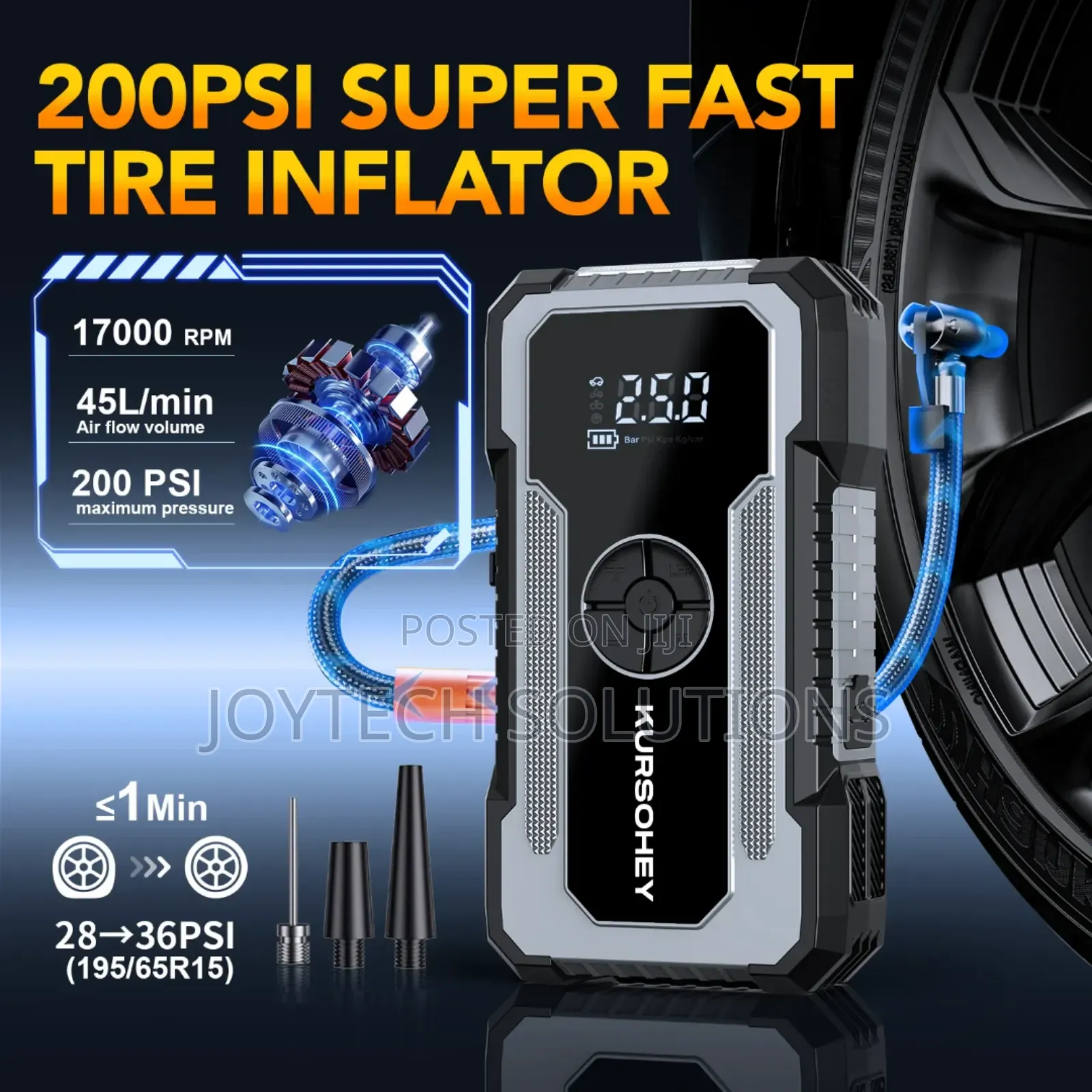 Car Jump Starter 5000a, Jump Starter Battery Pack With Inflator