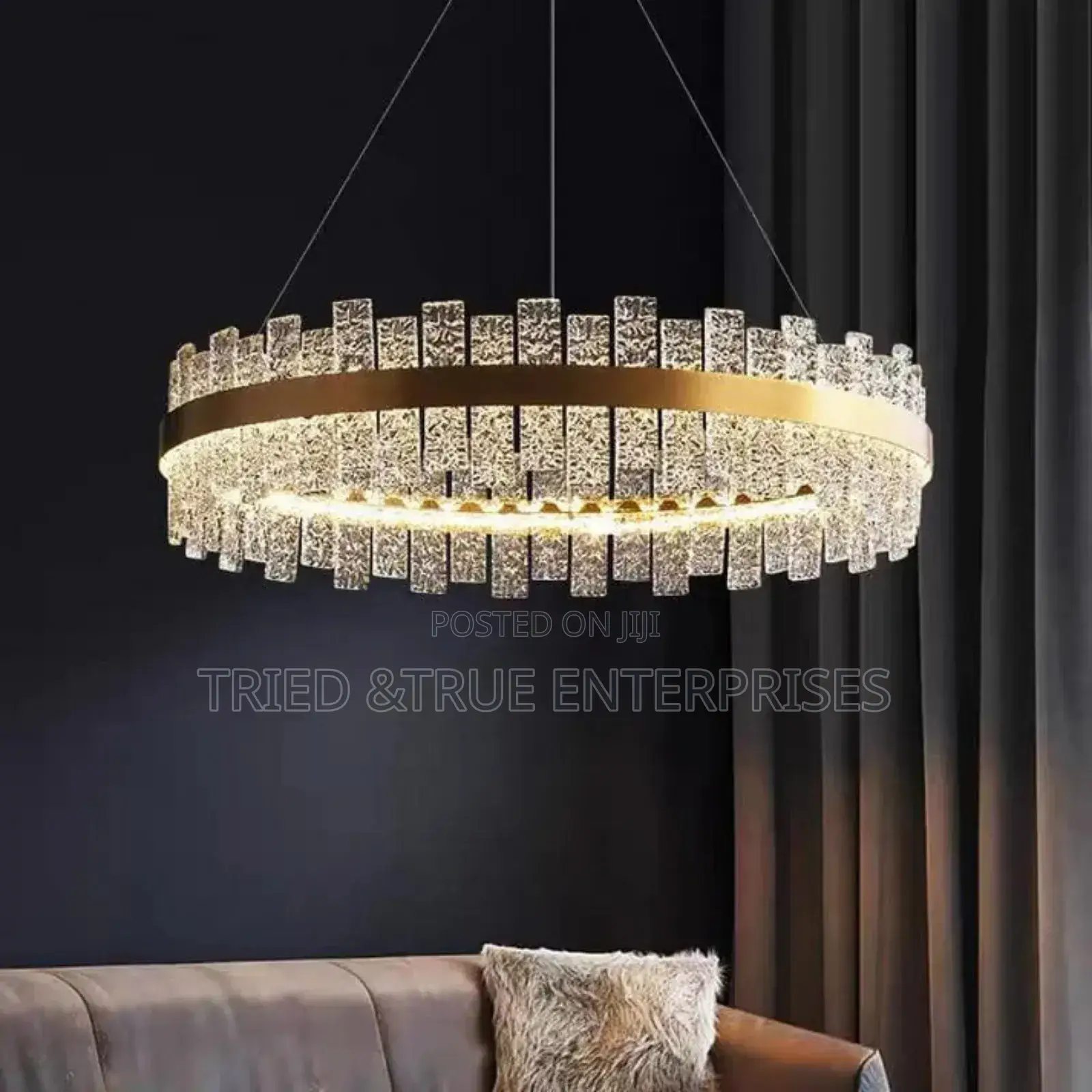 Modern Tricolour Crystal Chandelier With Brass Finish Tf9m