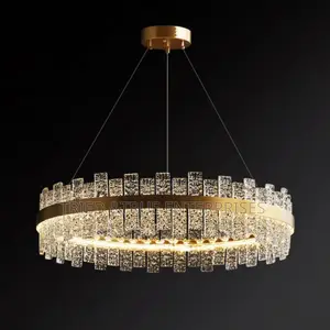 Modern Tricolour Crystal Chandelier With Brass Finish Tf9m