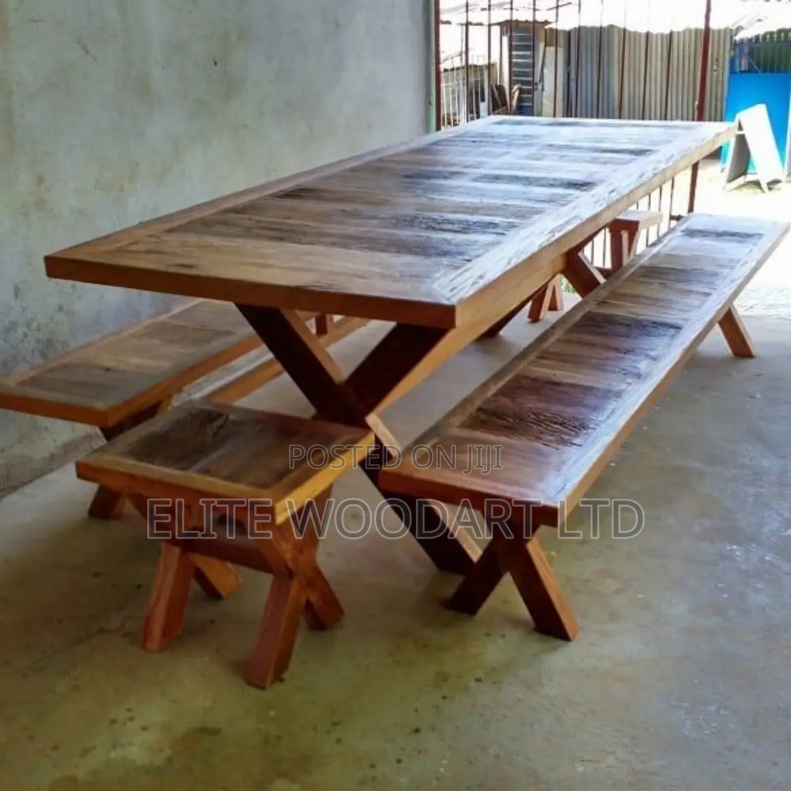 Outdoor X- Legs Rustic Table