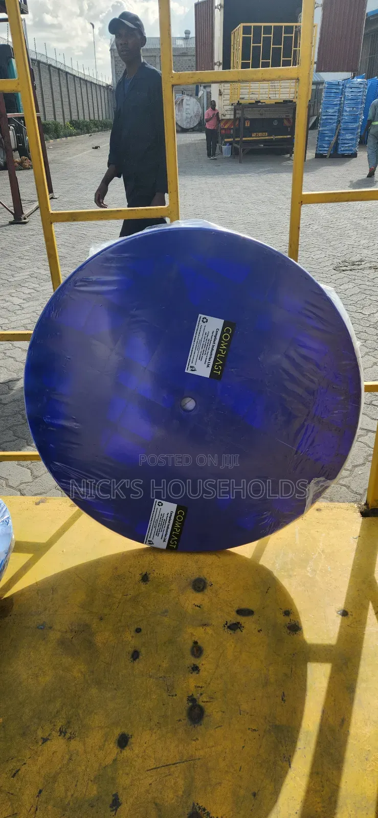 Dark Blue Round Plastic Table