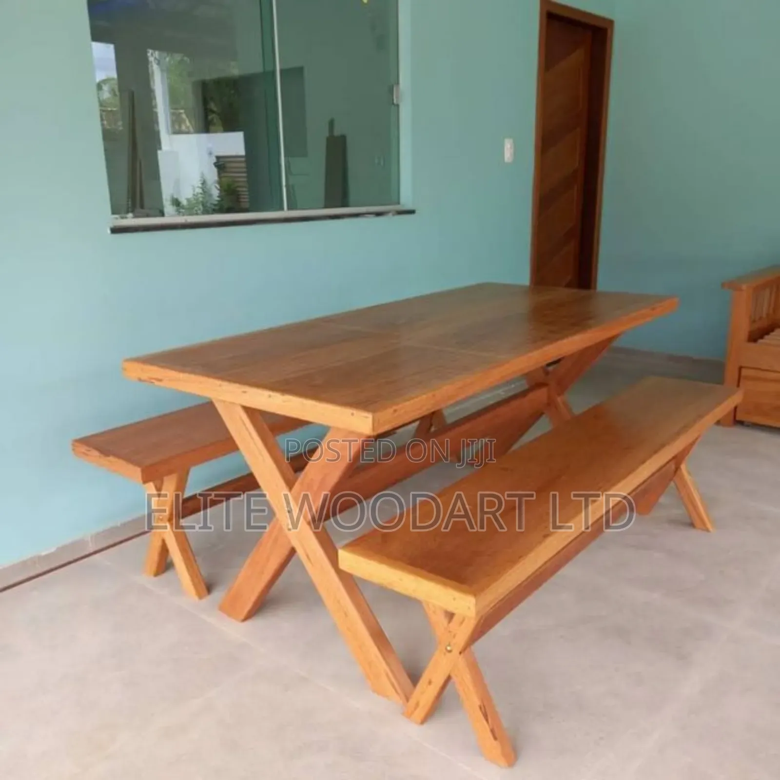 Outdoor Majesty Table With Matching Benches (160x85)Cm