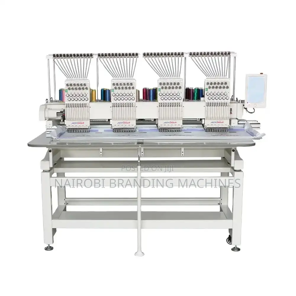 4 Head 12 Needles Embroidery Machine With Custom Worktable
