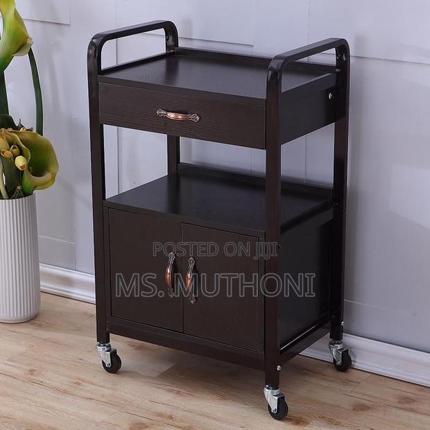 Two Tier Unit With a Drawer a Lower Cabinet Mobile Multipurpose Car - thumbnail 2