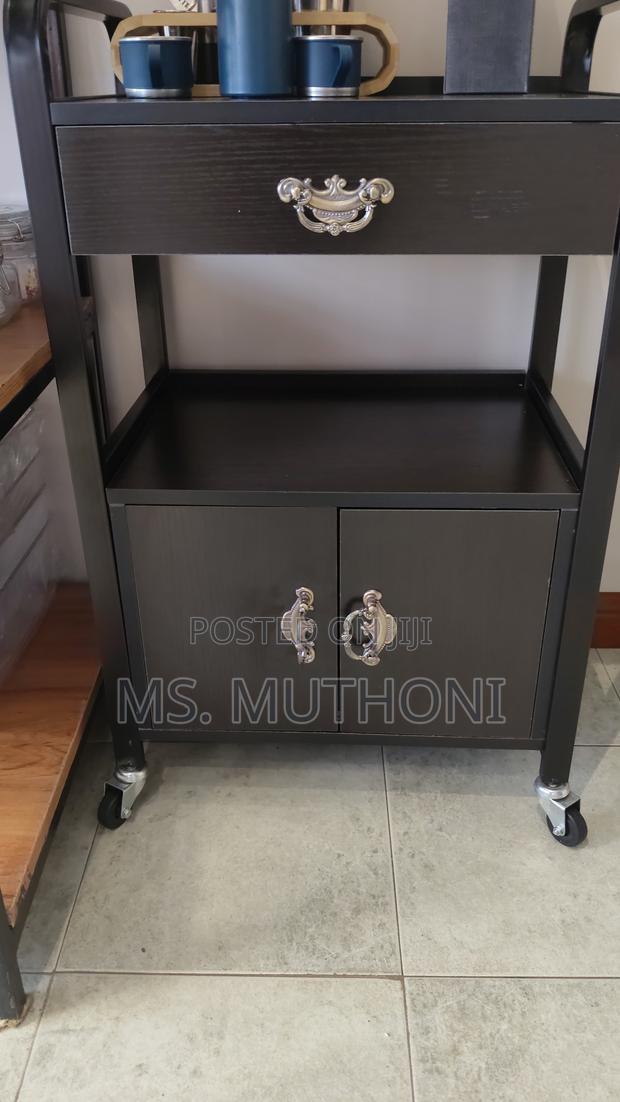 Two Tier Unit With a Drawer a Lower Cabinet Mobile Multipurpose Car - thumbnail 3