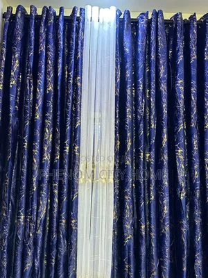 Gold Foil Linen Curtain With Sheers