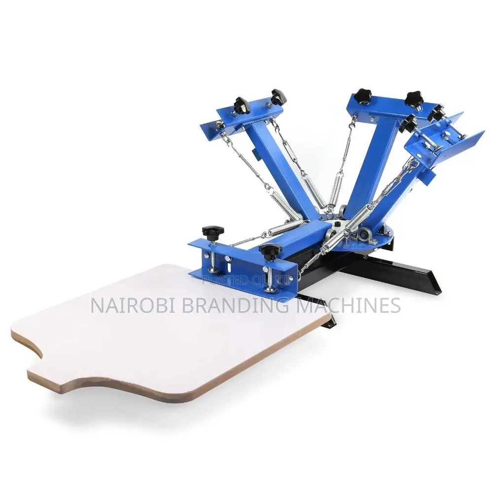 Mini 4 Color 1 Station Silk Screen Printer Textile Rotary
