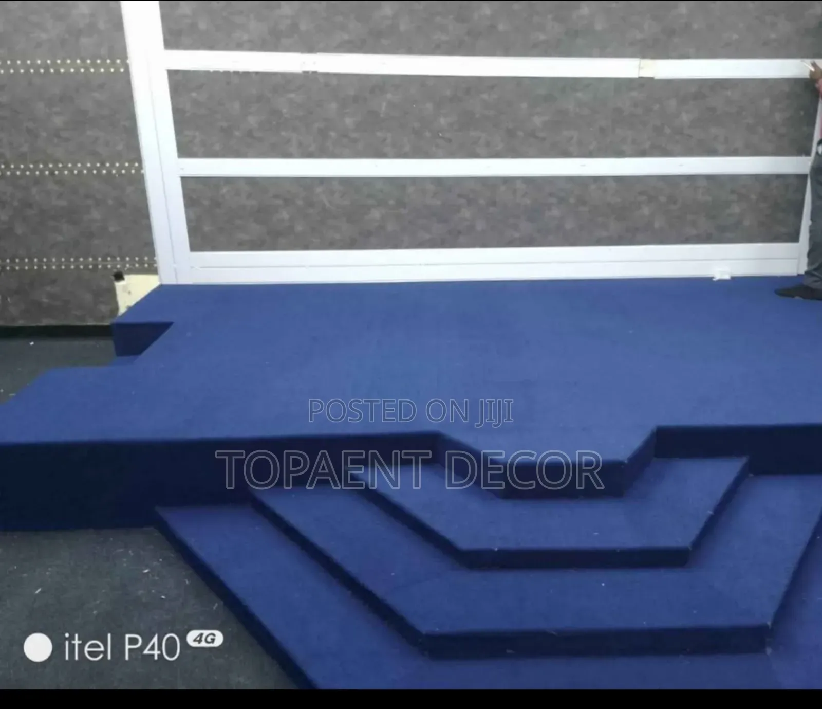 Smooth Finish Delta 4mm Thick Blue Altar Wall To Wall Carpets