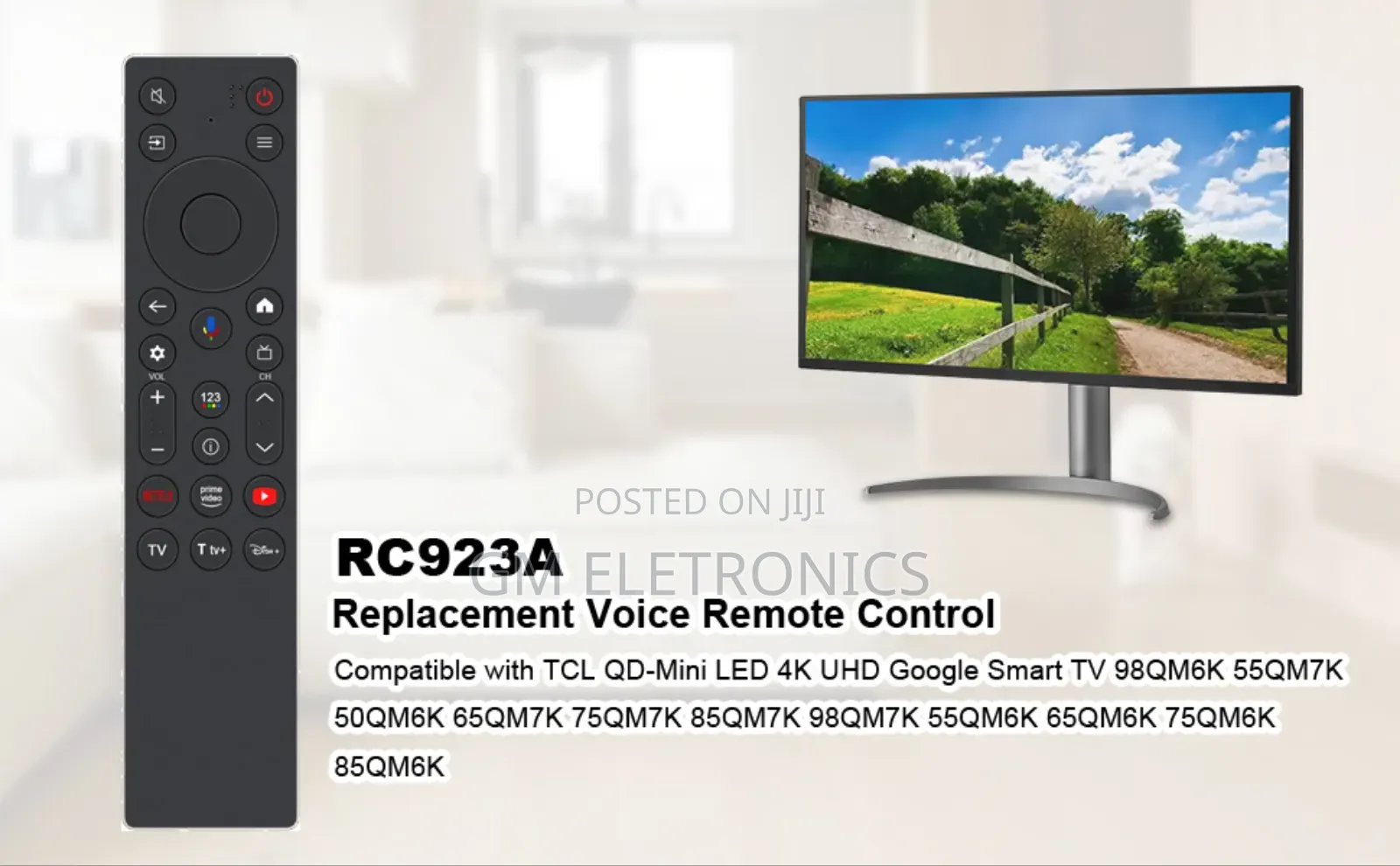 TCL Google Tv Remote Netflix Prime Video Youtube TCLTV Disney+(Voice)
