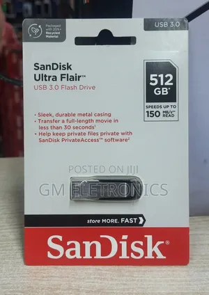Original Sandisk Usb 3.0 Flash Drive 512gb Capacity-Sleek Metal Casing