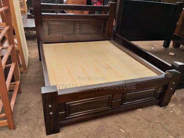 5x6 Dark Wood Bed Available Now - Pay on Delivery - main view