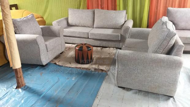 Grey Fabric Sofa Set