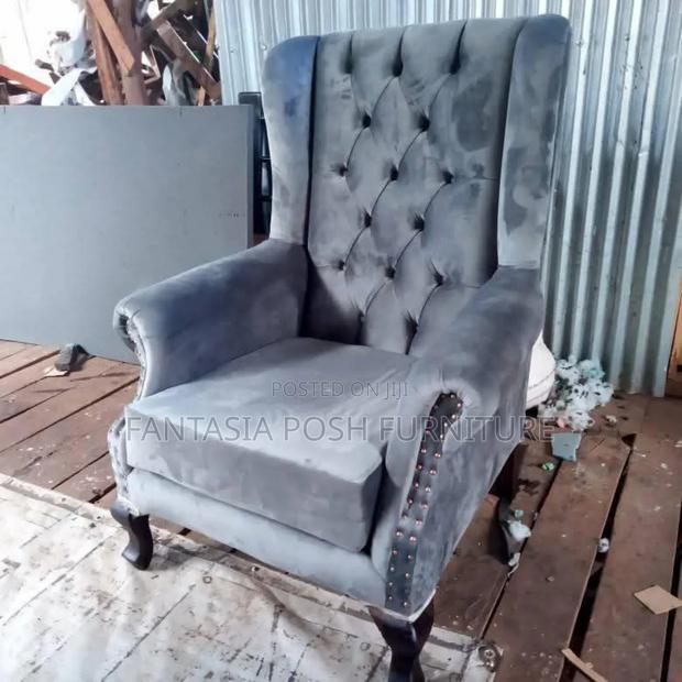 Grey Wingback Chair - main view