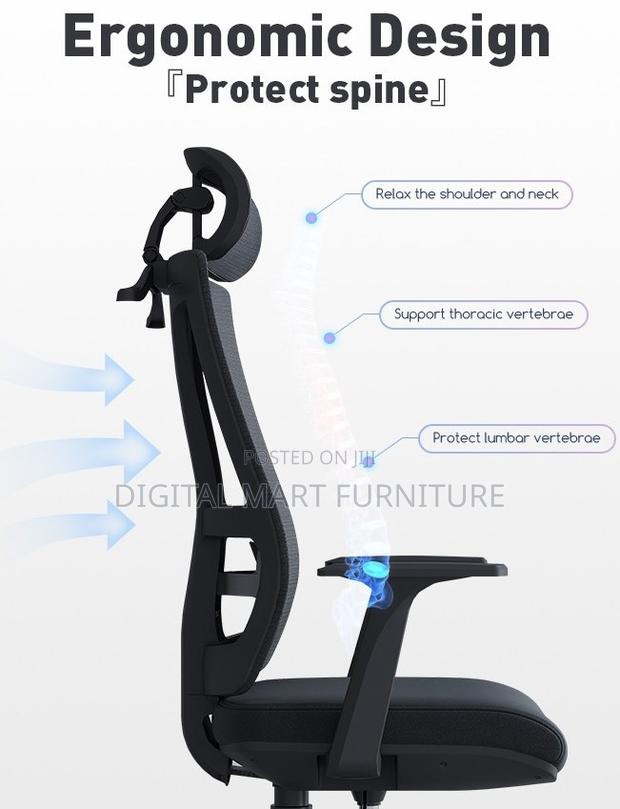 Black Chair With Leather Headrest - thumbnail 4