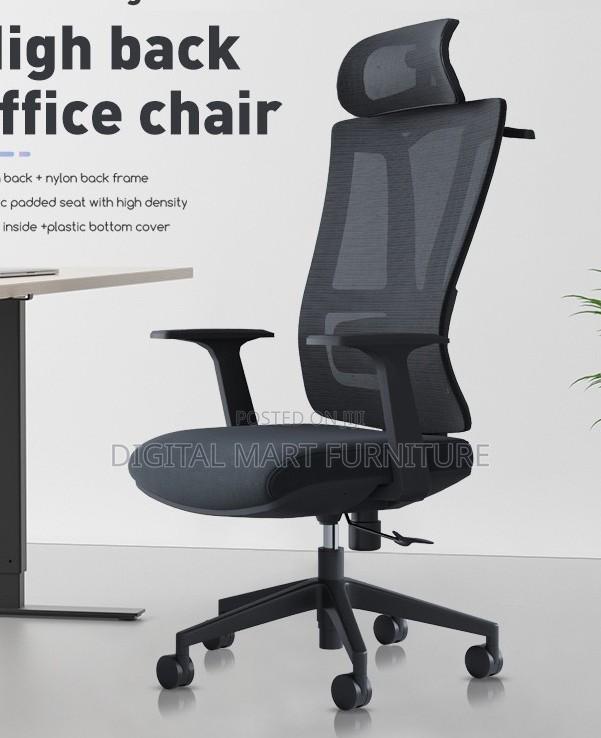 Black Chair With Leather Headrest - thumbnail 5