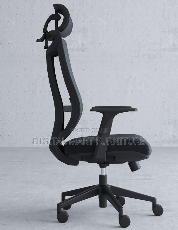 Black Chair With Leather Headrest - thumbnail 6
