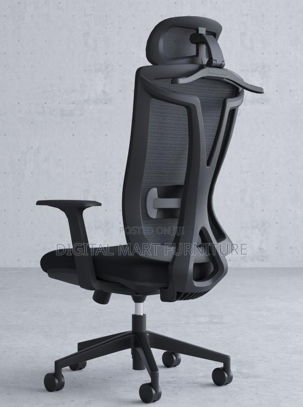 Black Chair With Leather Headrest - thumbnail 7