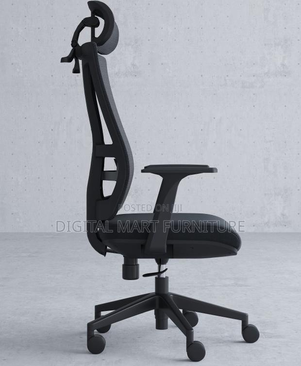 Black Chair With Leather Headrest - thumbnail 8
