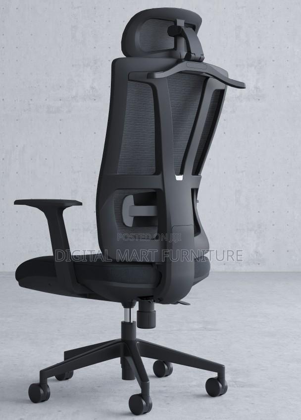 Black Chair With Leather Headrest - thumbnail 9