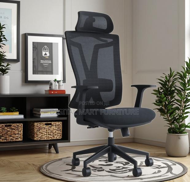 Black Chair With Leather Headrest - thumbnail 13