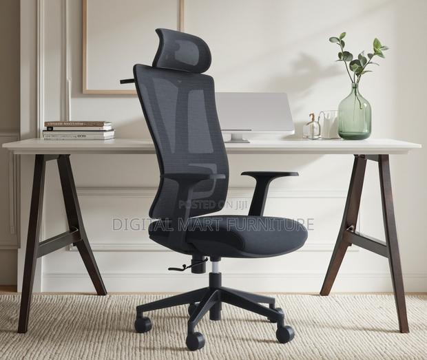 Black Chair With Leather Headrest - thumbnail 14